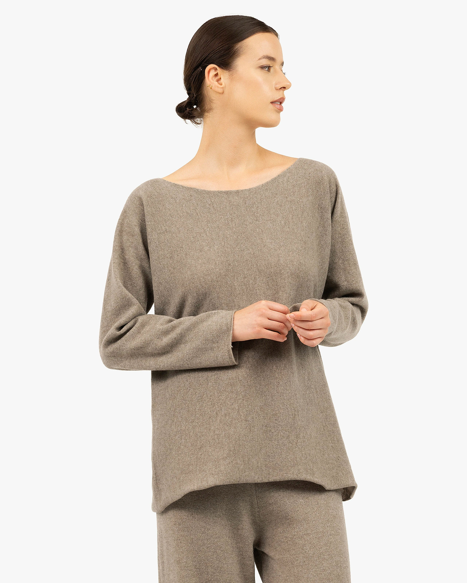 Chaillot Boat Neck Sweater - Taupe Cashmere