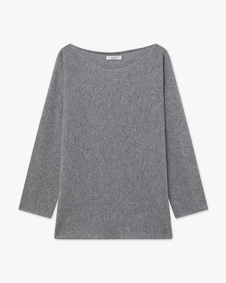 Chaillot Boat Neck Sweater - Medium Grey Cashmere