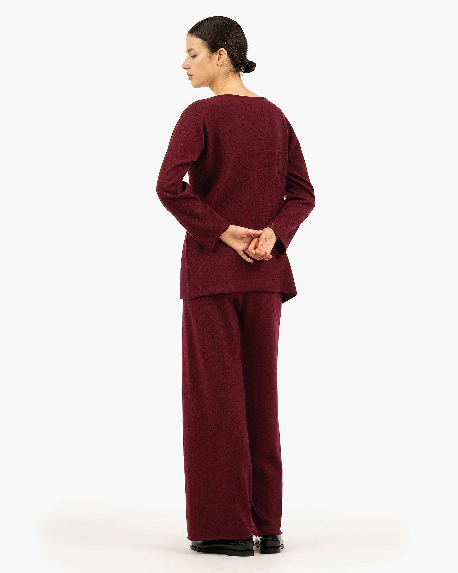 Chaillot Boat Neck Sweater - Bordeaux Cashmere