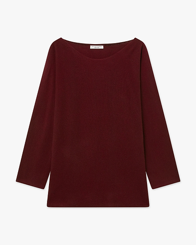 Chaillot Boat Neck Sweater - Bordeaux Cashmere