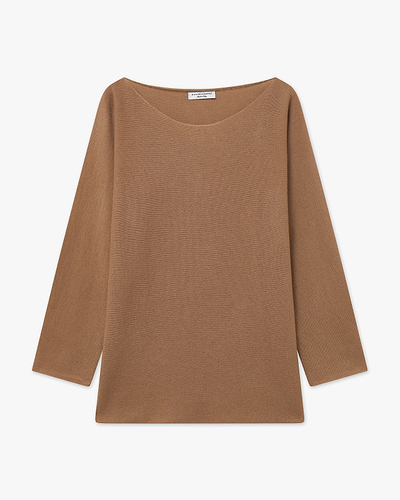 Chaillot Boat Neck Sweater - Camel Cashmere