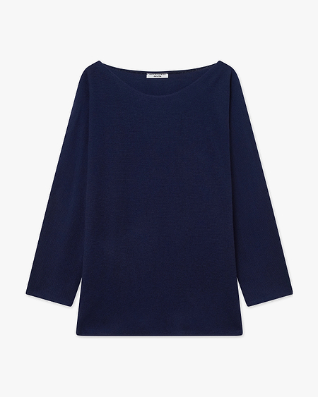 Chaillot Boat Neck Sweater - Blue Cashmere