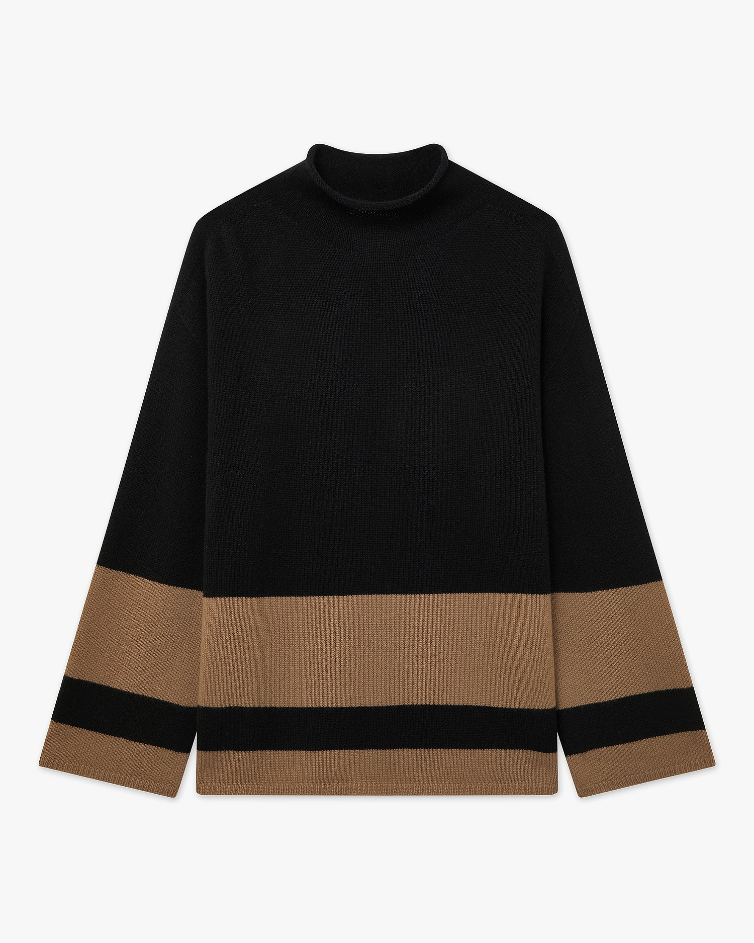 Cortona Mock Neck Sweater - Black Cashmere