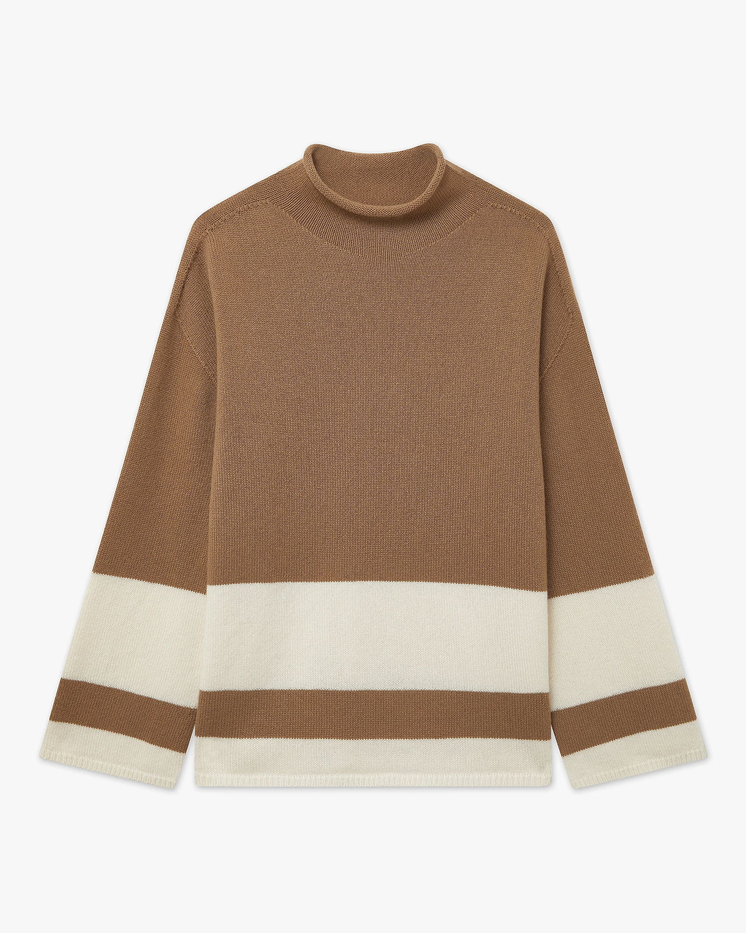 Cortona Mock Neck Sweater - Camel Cashmere