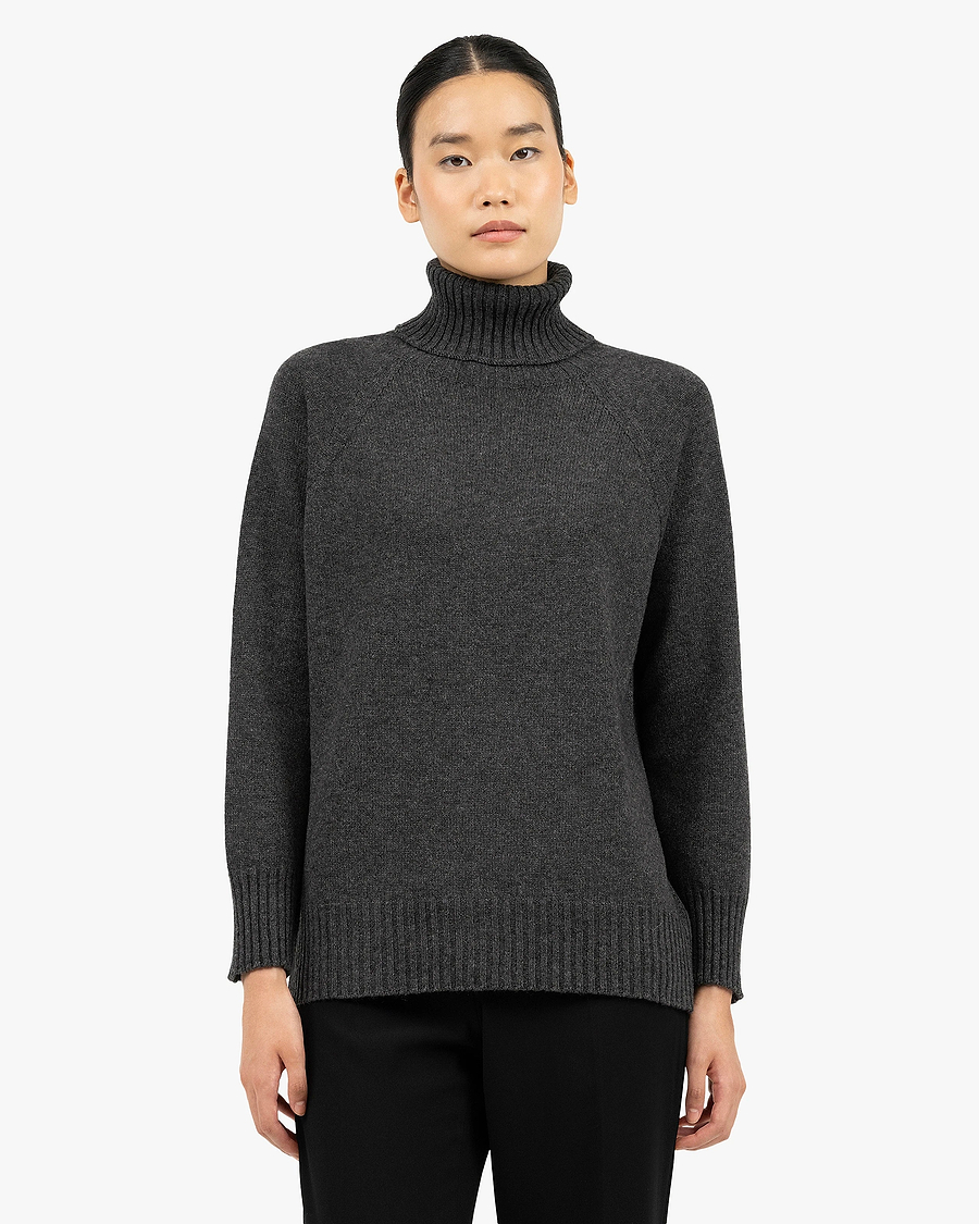 Women's Cortona Turtleneck Sweater - Charcoal Cashmere