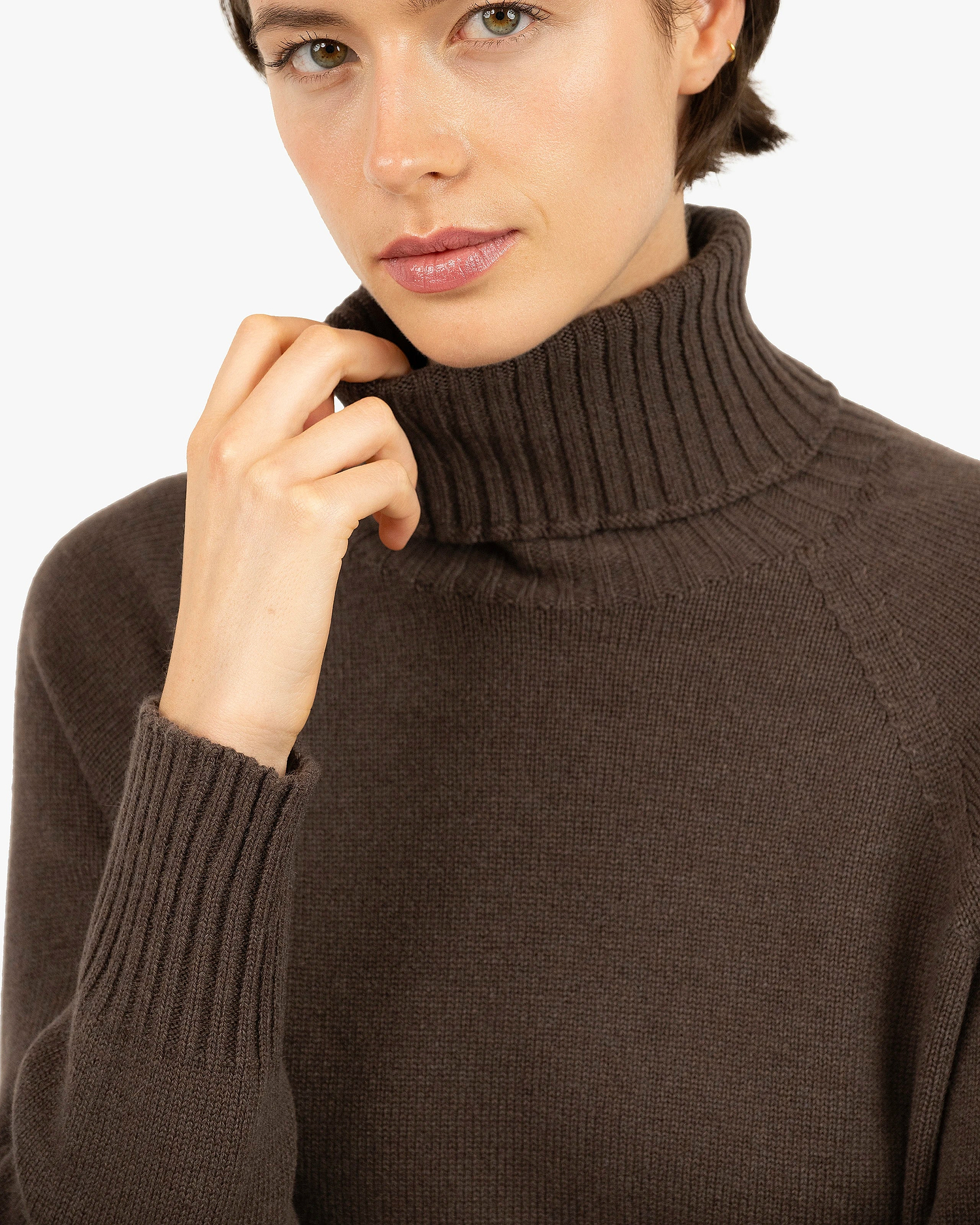 Women's Cortona Turtleneck Sweater - Brown Cashmere