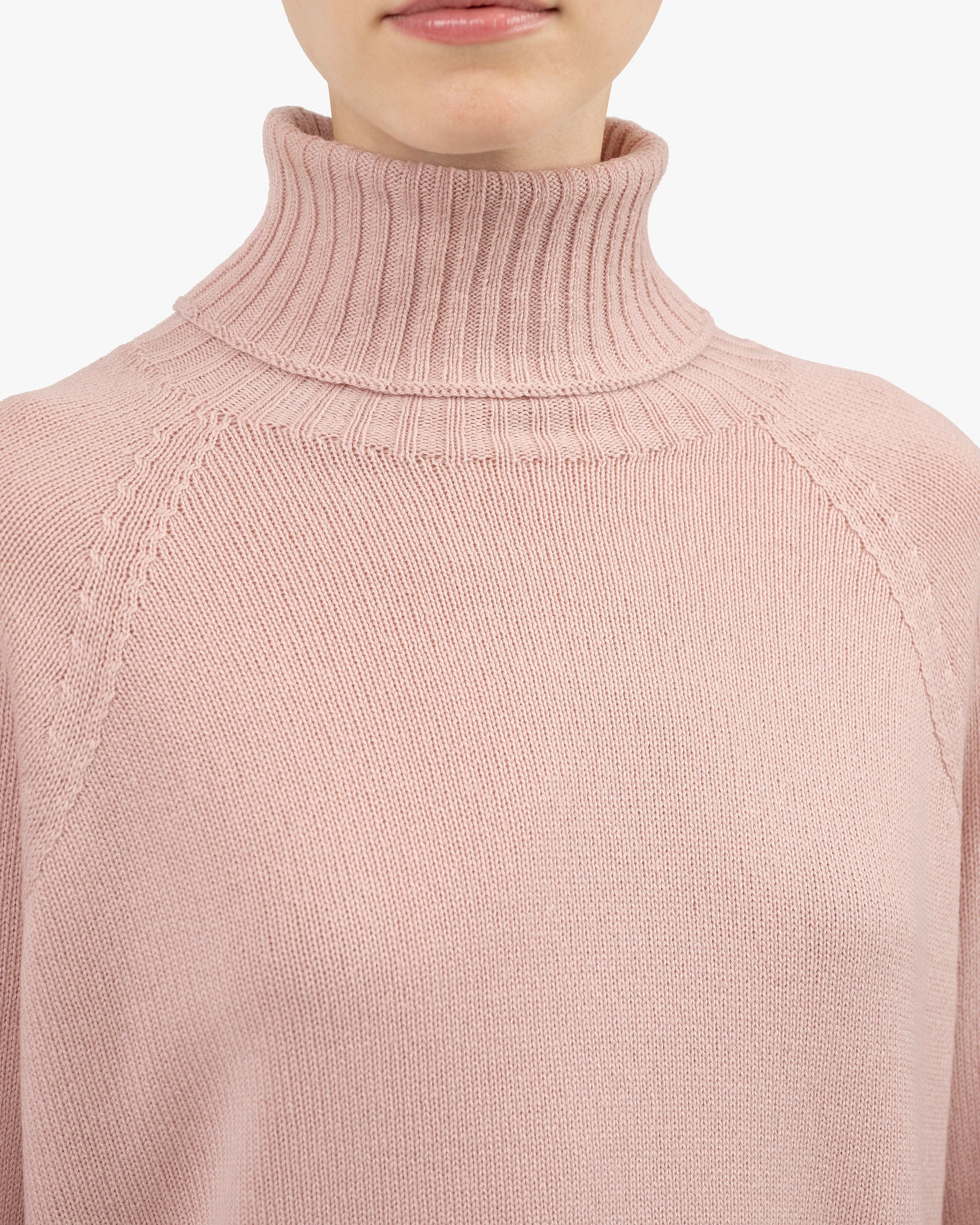 Women's Cortona Turtleneck Sweater - Rose Cashmere