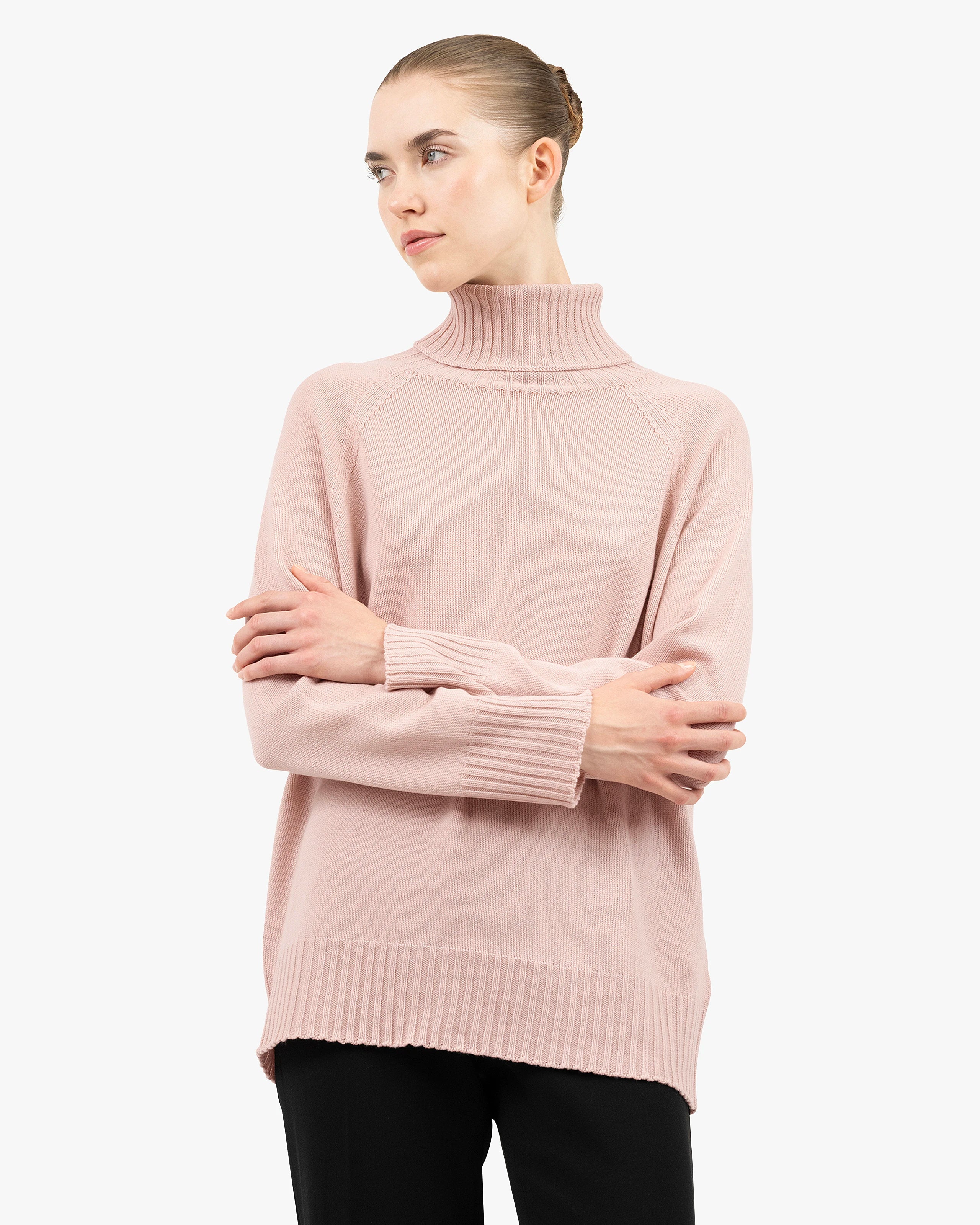 Women's Cortona Turtleneck Sweater - Rose Cashmere