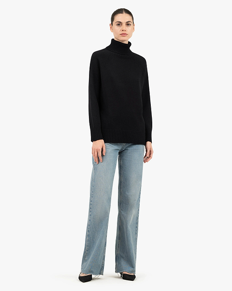 Women's Cortona Turtleneck Sweater - Black Cashmere