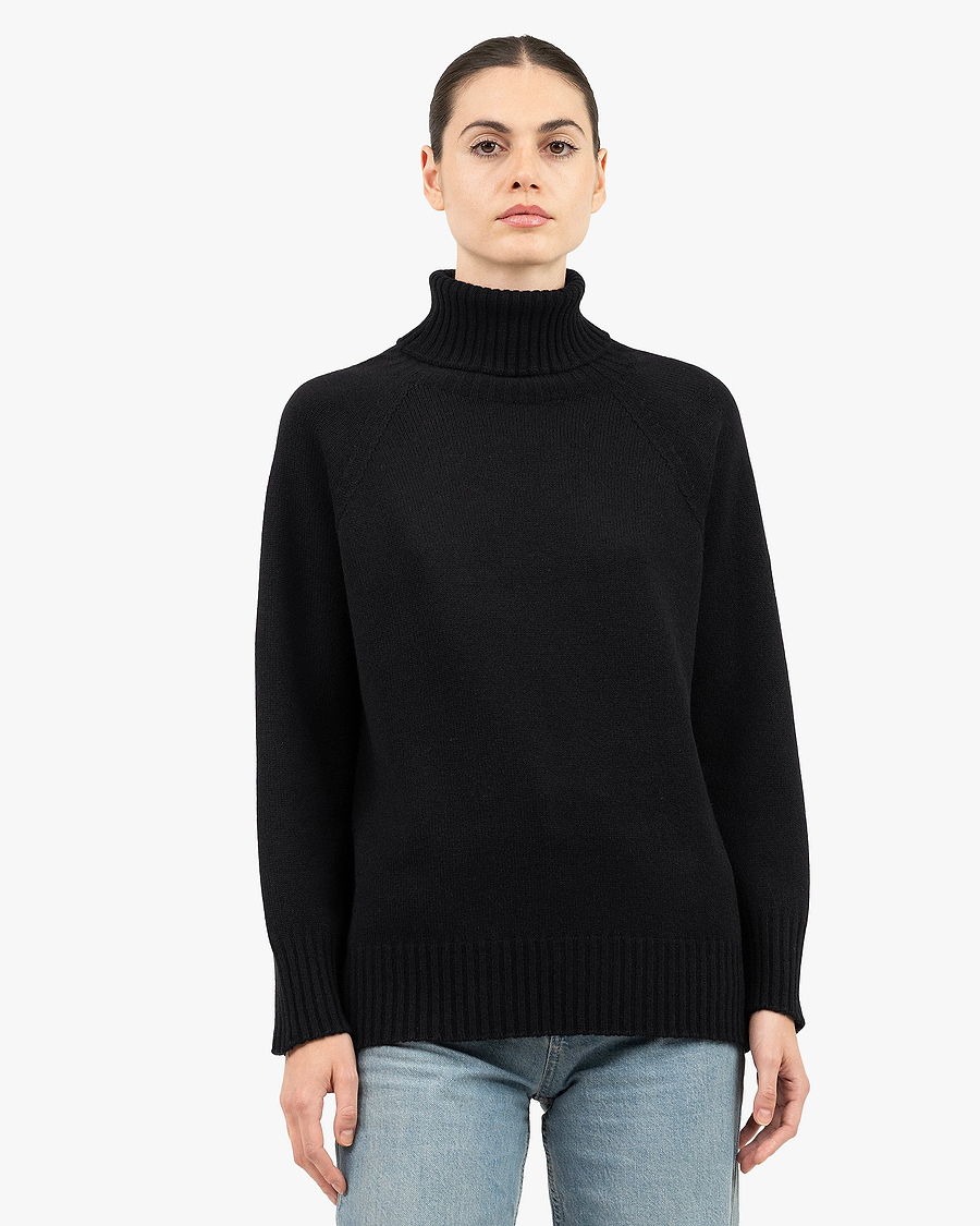 Women's Cortona Turtleneck Sweater - Black Cashmere