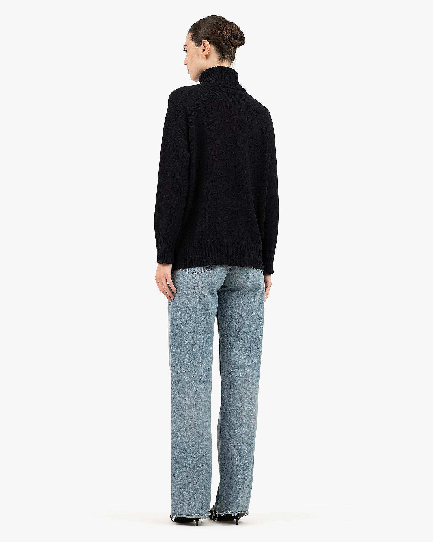 Women's Cortona Turtleneck Sweater - Black Cashmere