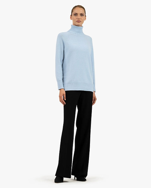 Women's Cortona Turtleneck Sweater - Light Blue Cashmere