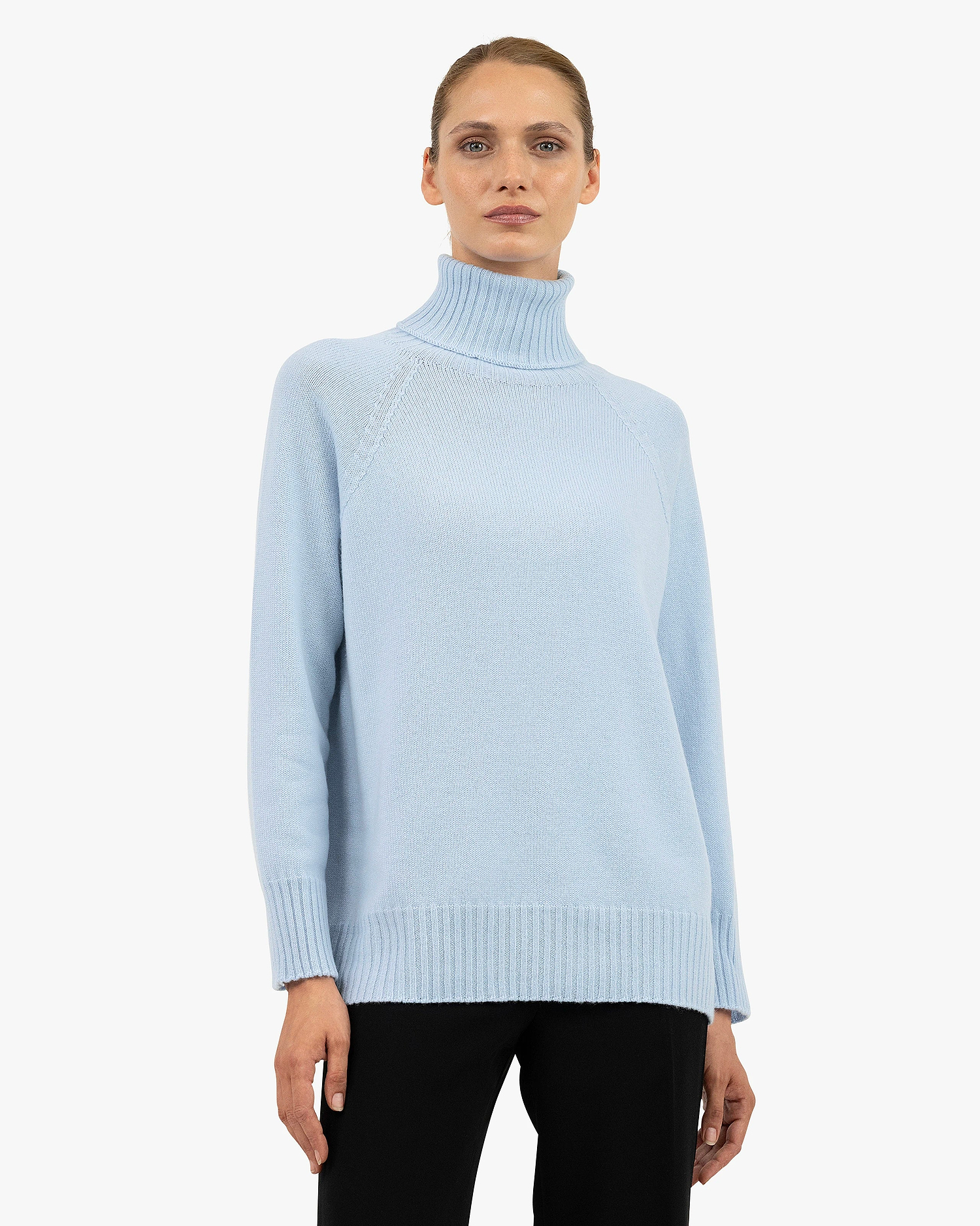 Women's Cortona Turtleneck Sweater - Light Blue Cashmere