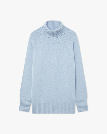 Women's Cortona Turtleneck Sweater - Light Blue Cashmere