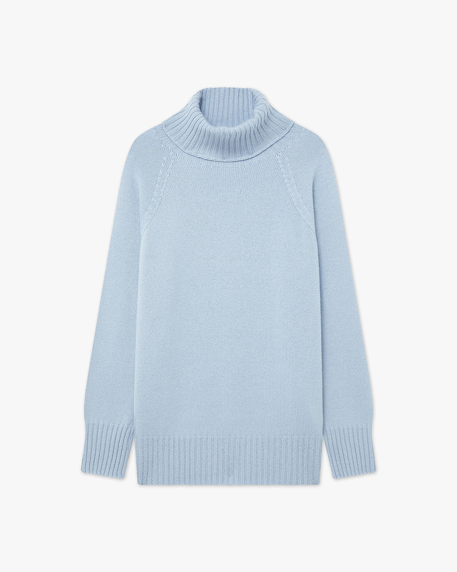 Women's Cortona Turtleneck Sweater - Light Blue Cashmere
