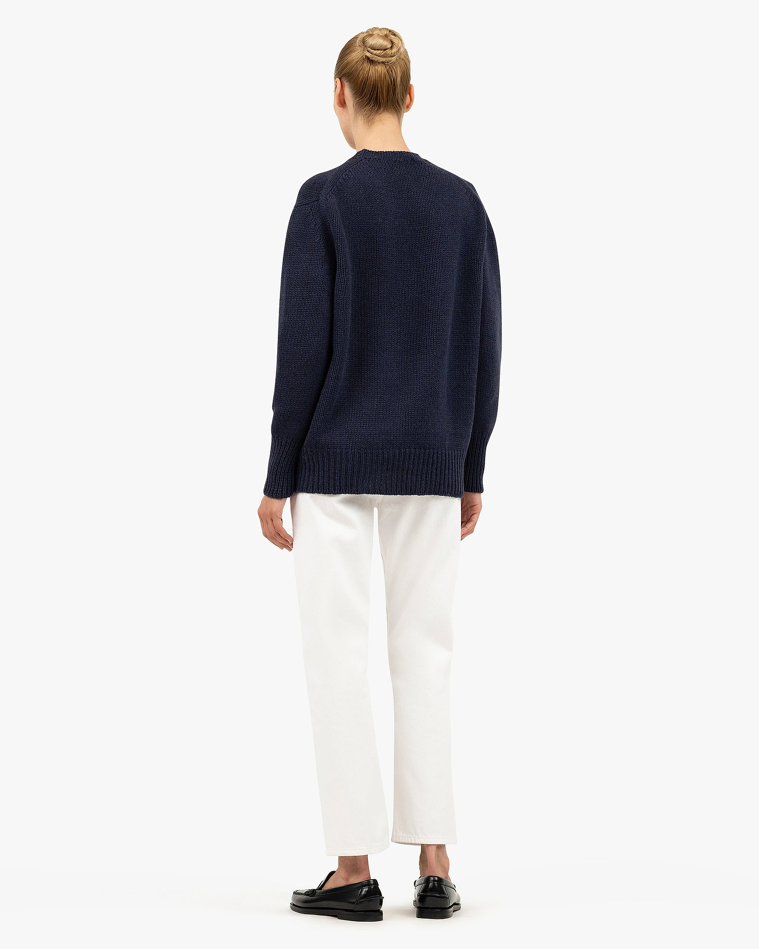 Women's Dalmar Crew Neck Sweater - Blue Merino / Cashmere