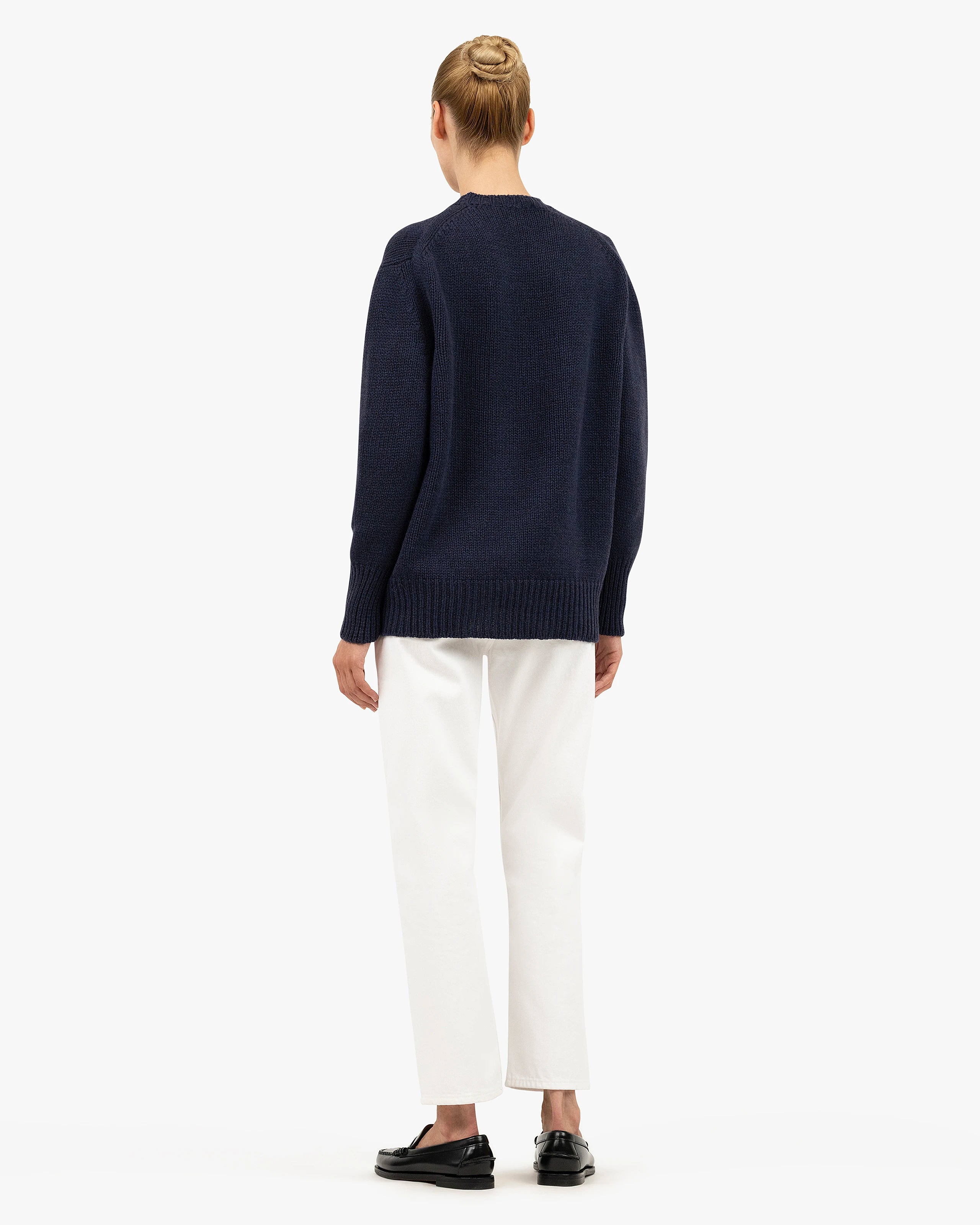 Women's Dalmar Crew Neck Sweater - Blue Merino / Cashmere