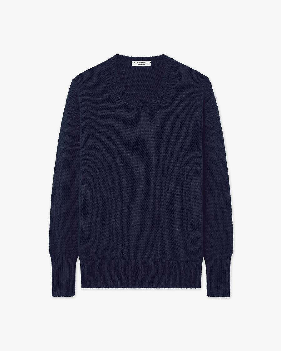 Women's Dalmar Crew Neck Sweater - Blue Merino / Cashmere