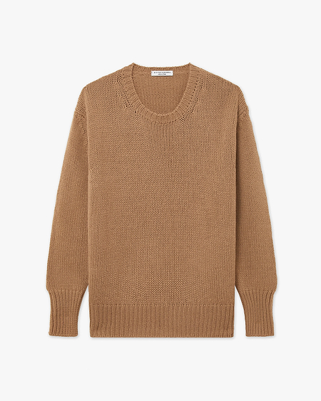 Women's Dalmar Crew Neck Sweater - Camel Merino / Cashmere