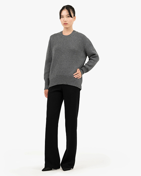 Women's Dalmar Crew Neck Sweater - Medium Grey Merino / Cashmere