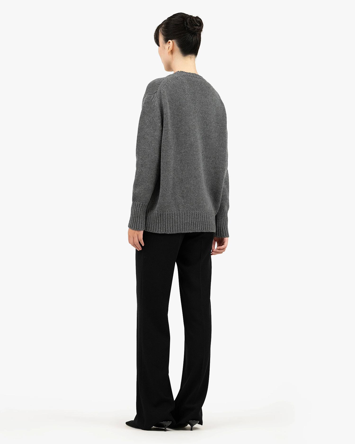 Women's Dalmar Crew Neck Sweater - Medium Grey Merino / Cashmere