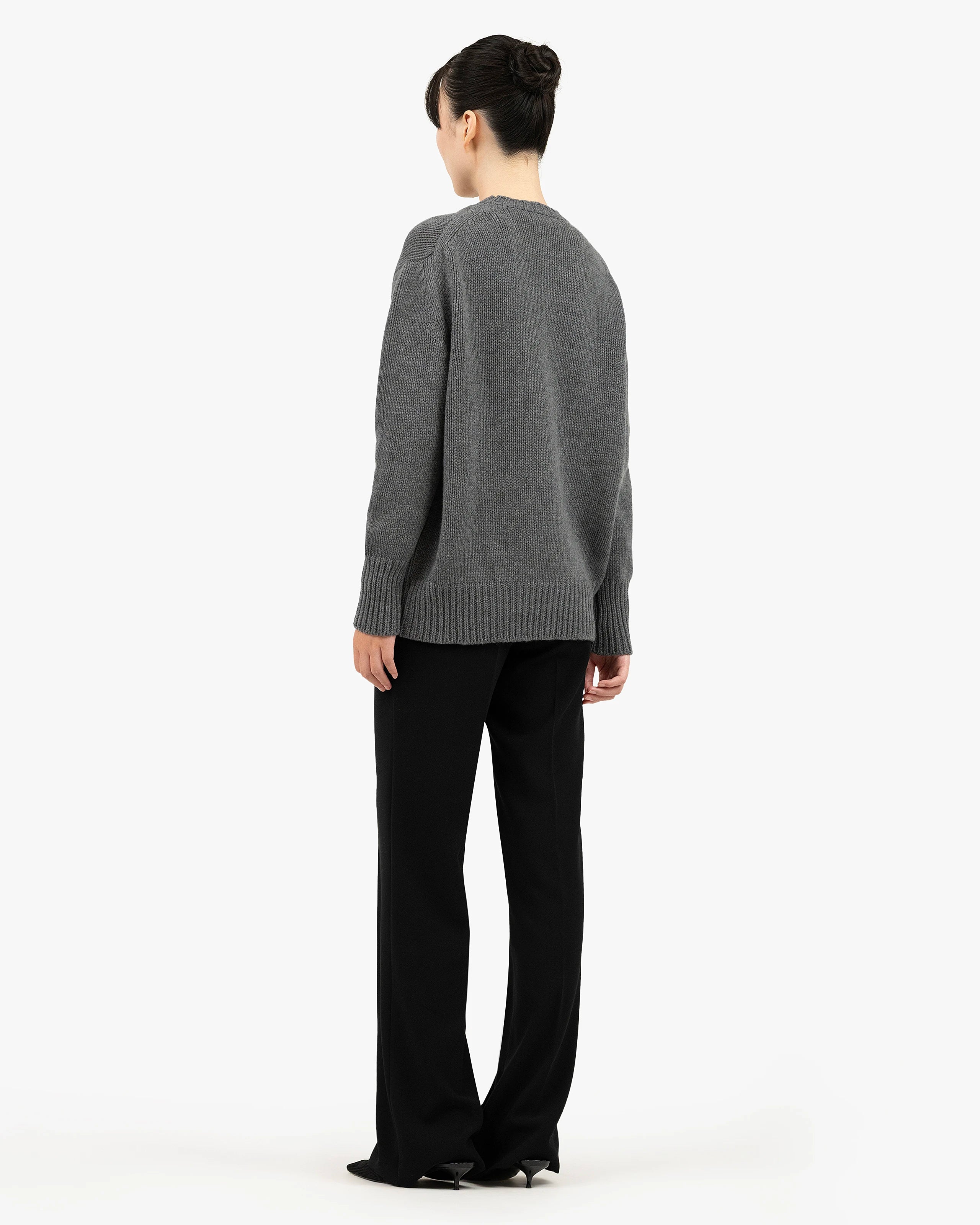 Women's Dalmar Crew Neck Sweater - Medium Grey Merino / Cashmere