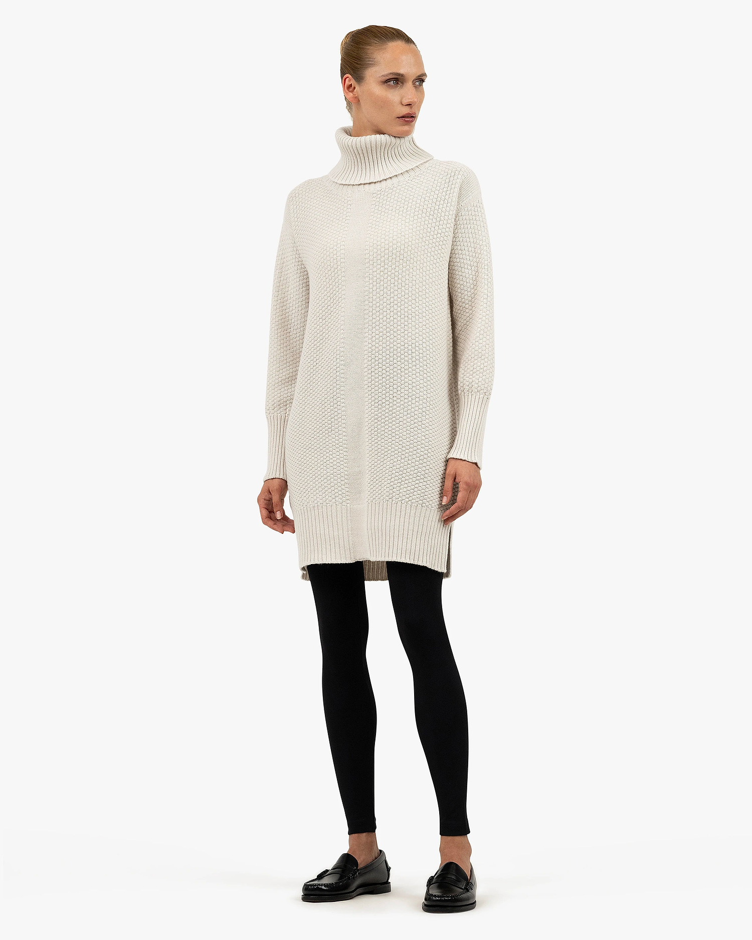 Women's Dalmar Turtleneck Sweater - White Merino / Cashmere