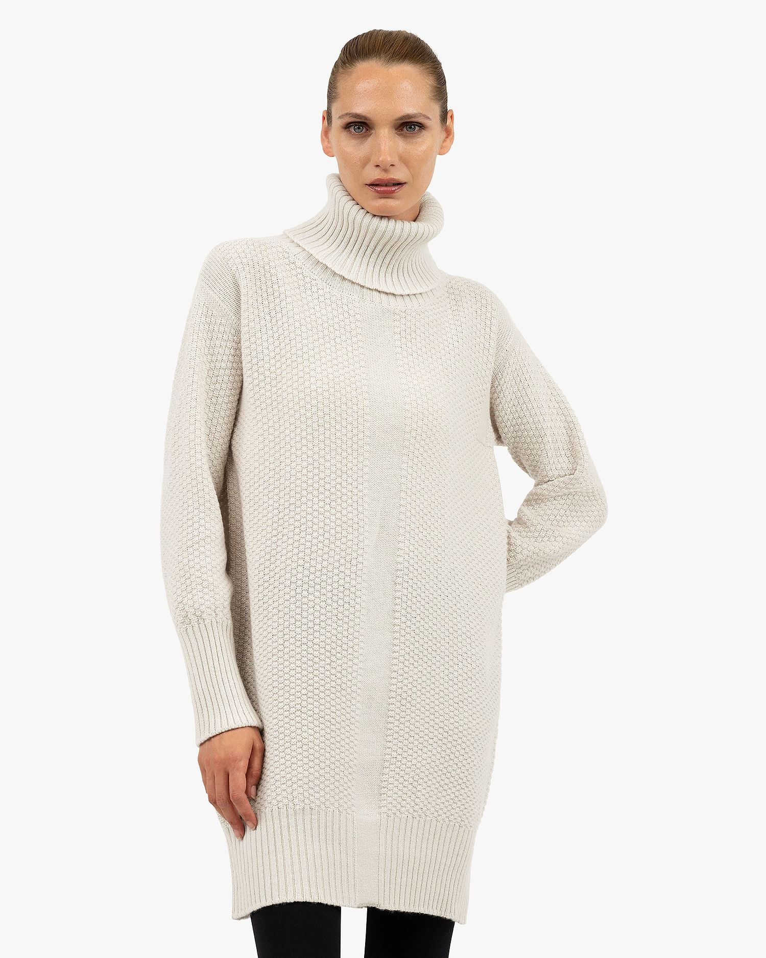 Women's Dalmar Turtleneck Sweater - White Merino / Cashmere
