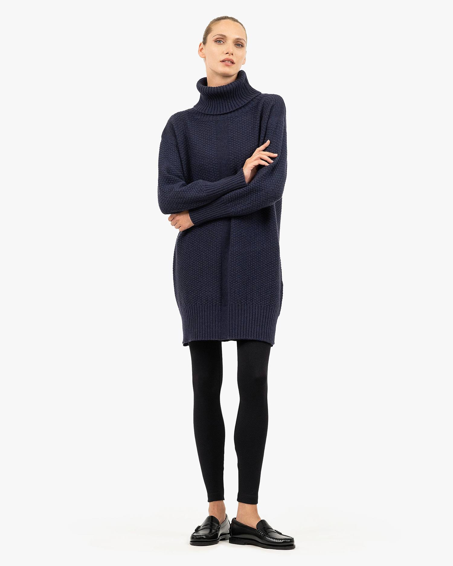 Women's Dalmar Turtleneck Sweater - Blue Merino / Cashmere