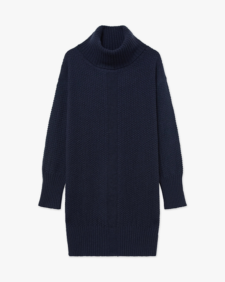 Women's Dalmar Turtleneck Sweater - Blue Merino / Cashmere