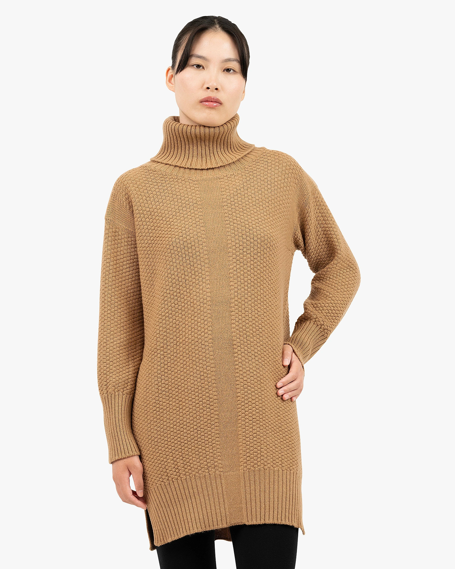 Women's Dalmar Turtleneck Sweater - Camel Merino / Cashmere