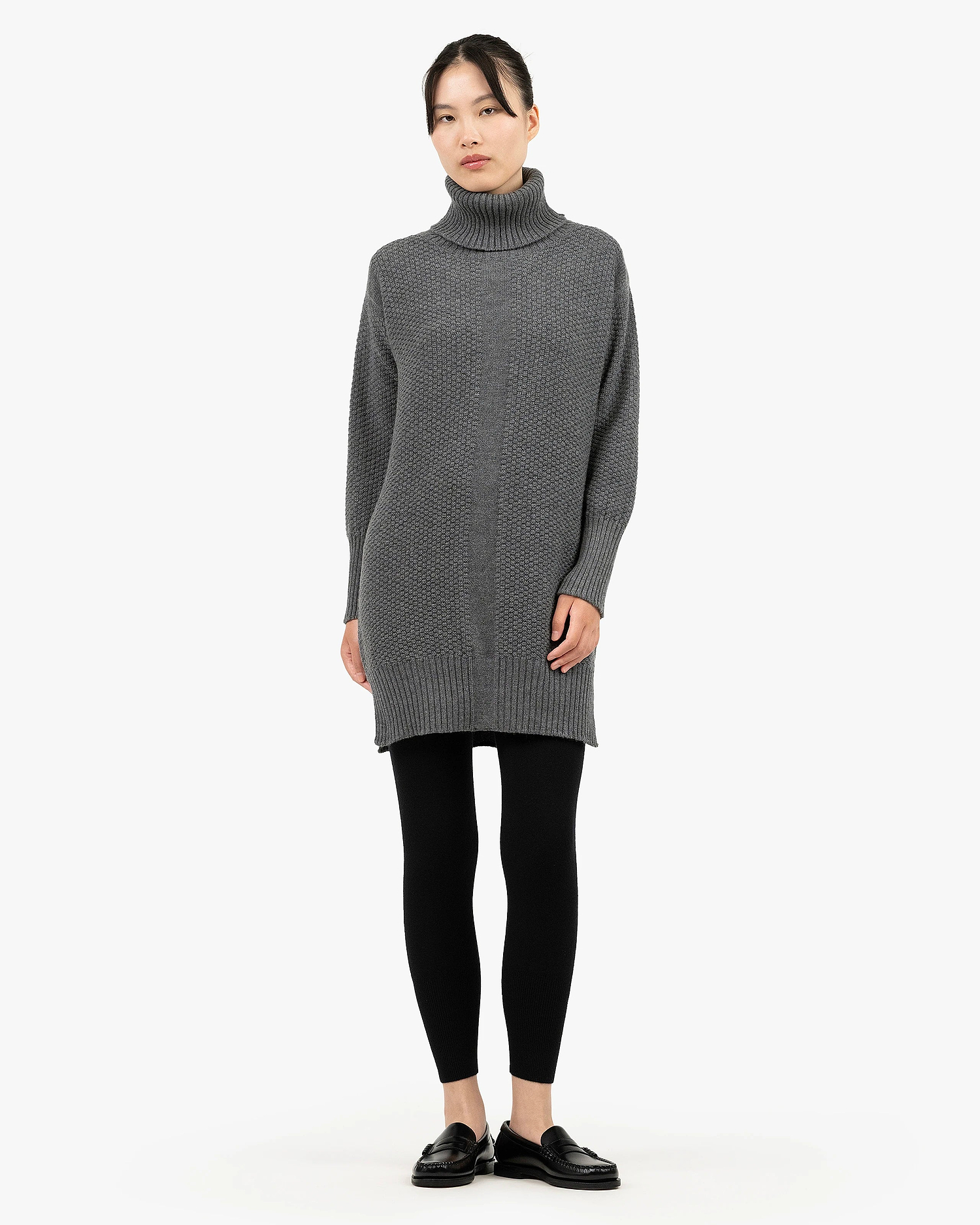 Women's Dalmar Turtleneck Sweater - Medium Grey Merino / Cashmere