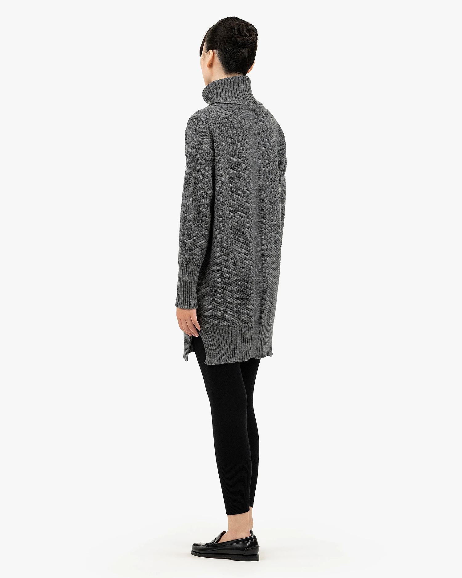 Women's Dalmar Turtleneck Sweater - Medium Grey Merino / Cashmere