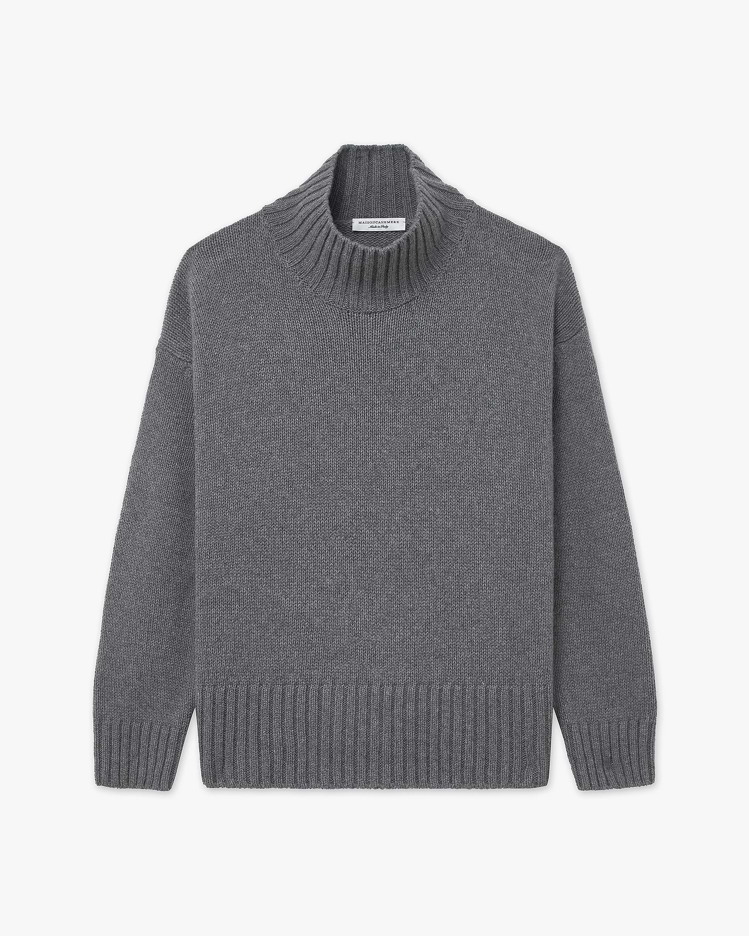 Women's Dolomiti Cashmere Mock Neck Sweater - Grey | MaisonCashmere Women's Dolomiti Cashmere Mock Neck Sweater - Grey | MaisonCashmere