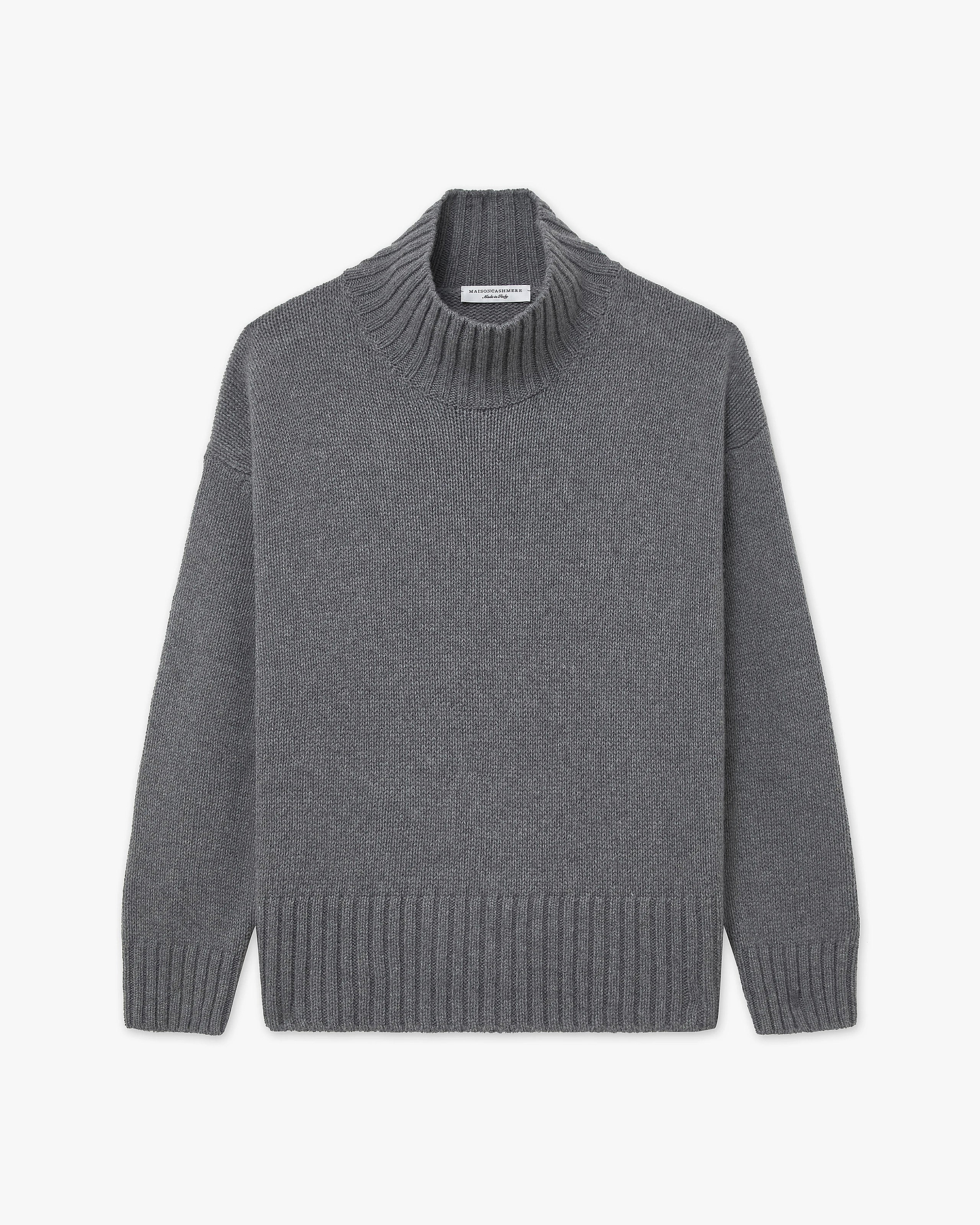 Dolomiti Mock Neck Sweater - Grey Cashmere