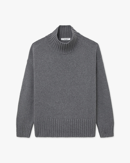 Dolomiti Mock Neck Sweater - Grey Cashmere