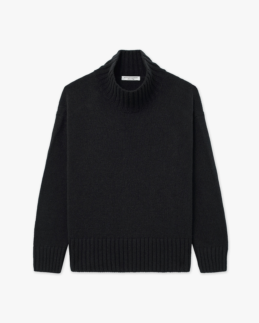 Dolomiti Mock Neck Sweater - Black Cashmere