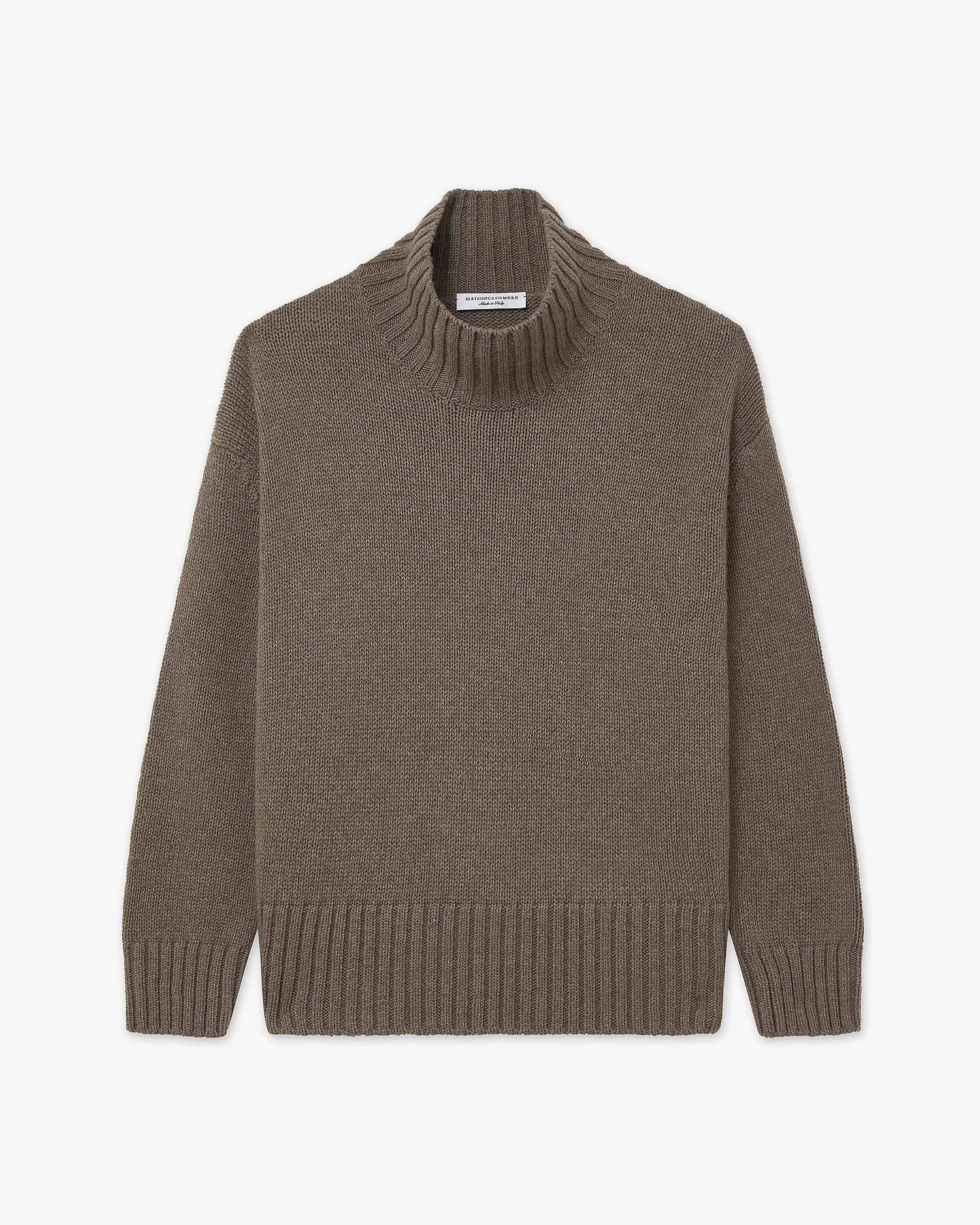 Dolomiti Mock Neck Sweater - Brown Cashmere