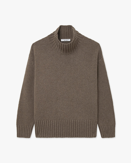 Dolomiti Mock Neck Sweater - Brown Cashmere