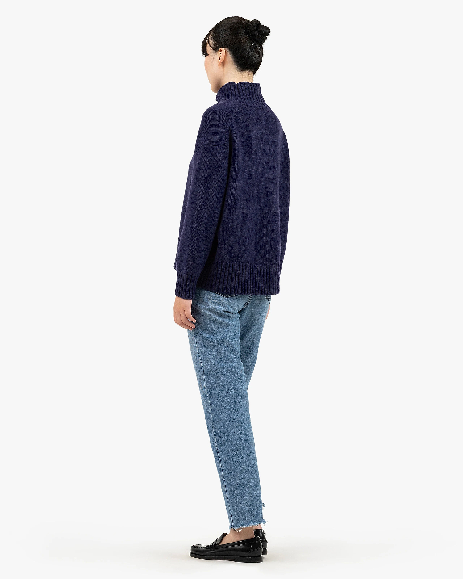 Dolomiti Mock Neck Sweater - Blue Cashmere