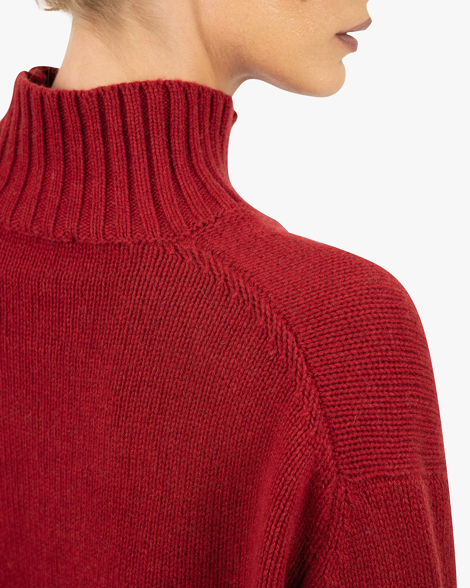 Dolomiti Mock Neck Sweater - Red Cashmere