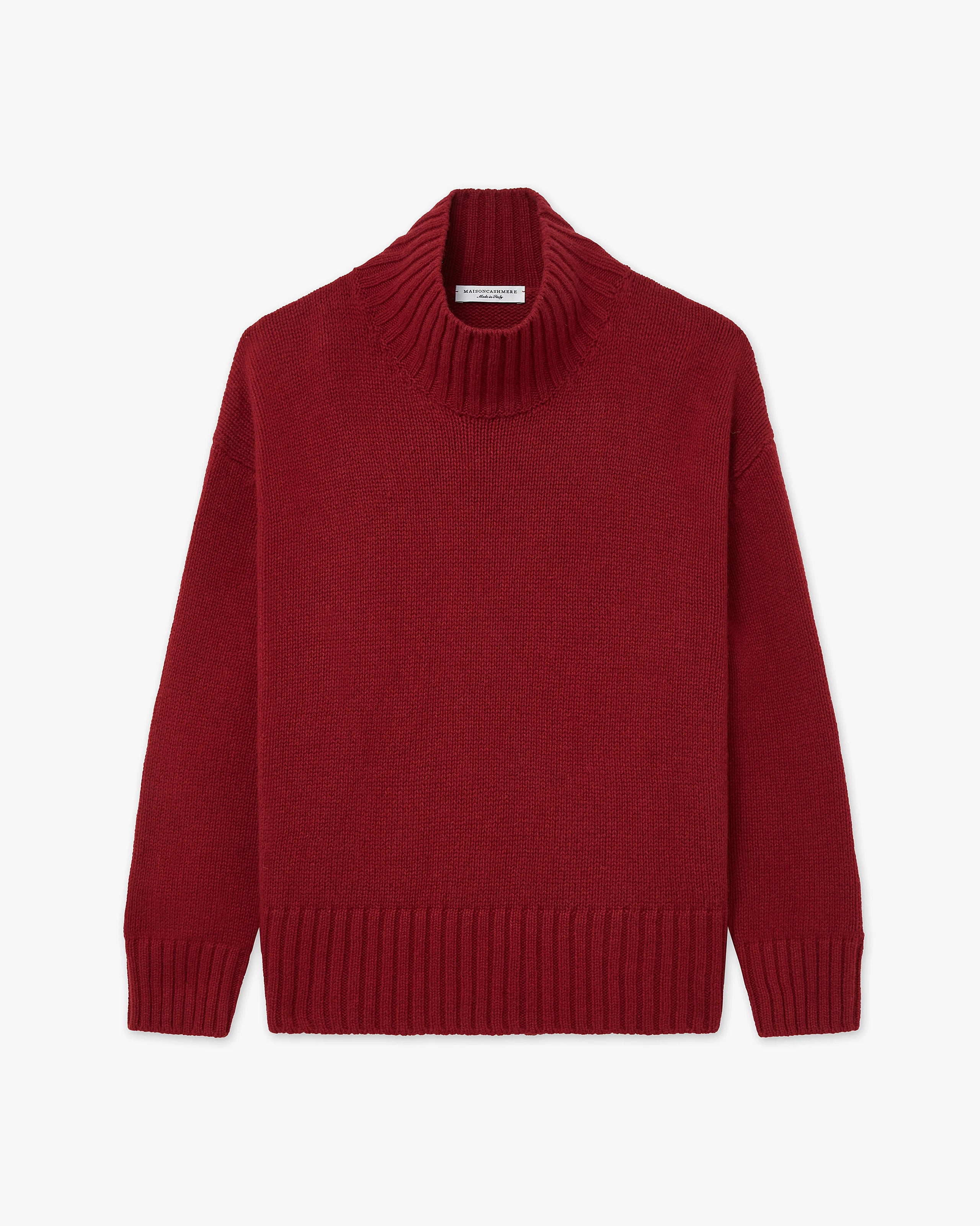 Women's Dolomiti Cashmere Mock Neck Sweater - Red | MaisonCashmere