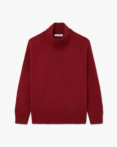 Dolomiti Mock Neck Sweater - Red Cashmere