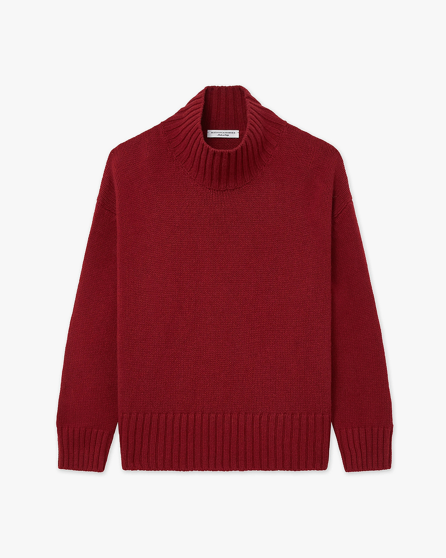 Dolomiti Mock Neck Sweater - Red Cashmere
