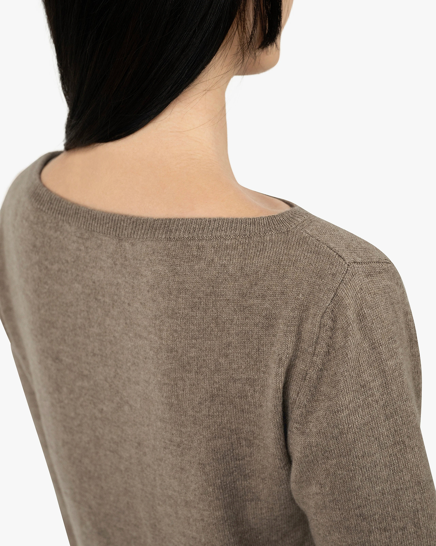 Essential Boat Neck Sweater - Taupe Cashmere