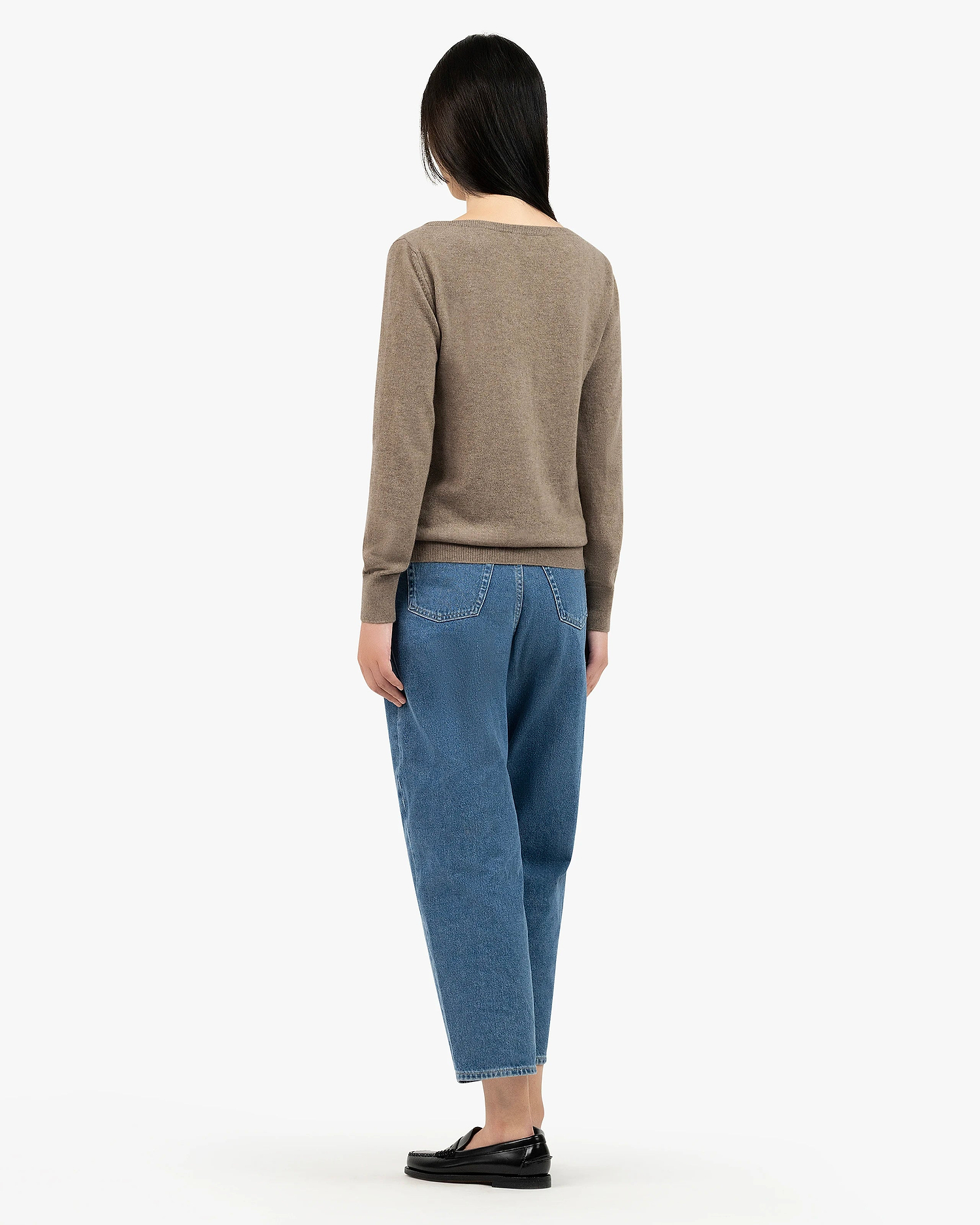 Essential Boat Neck Sweater - Taupe Cashmere