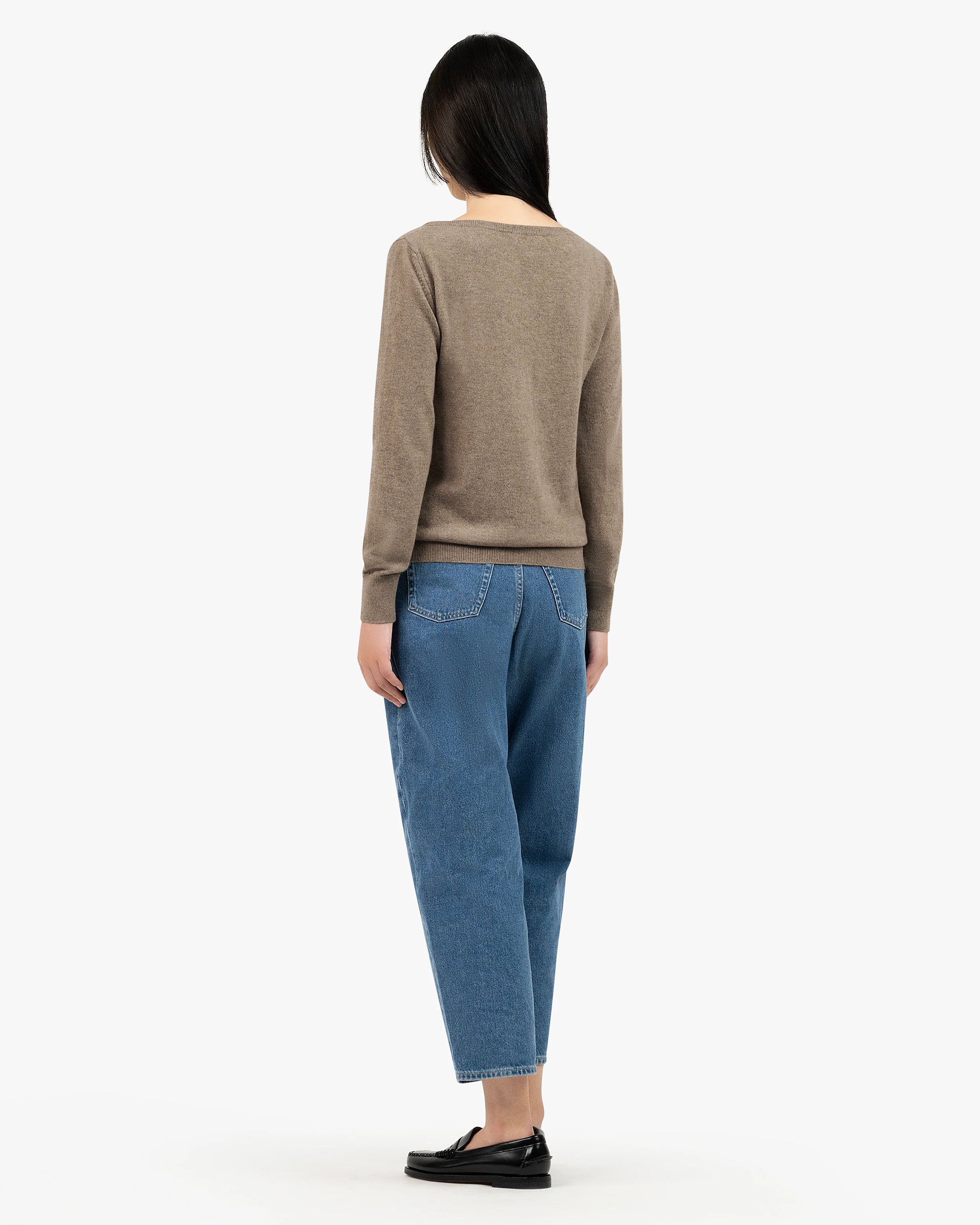 Essential Boat Neck Sweater - Taupe Cashmere