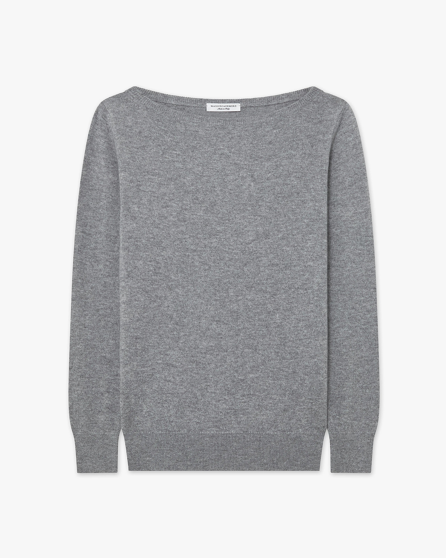 Essential Boat Neck Sweater - Medium Grey Cashmere