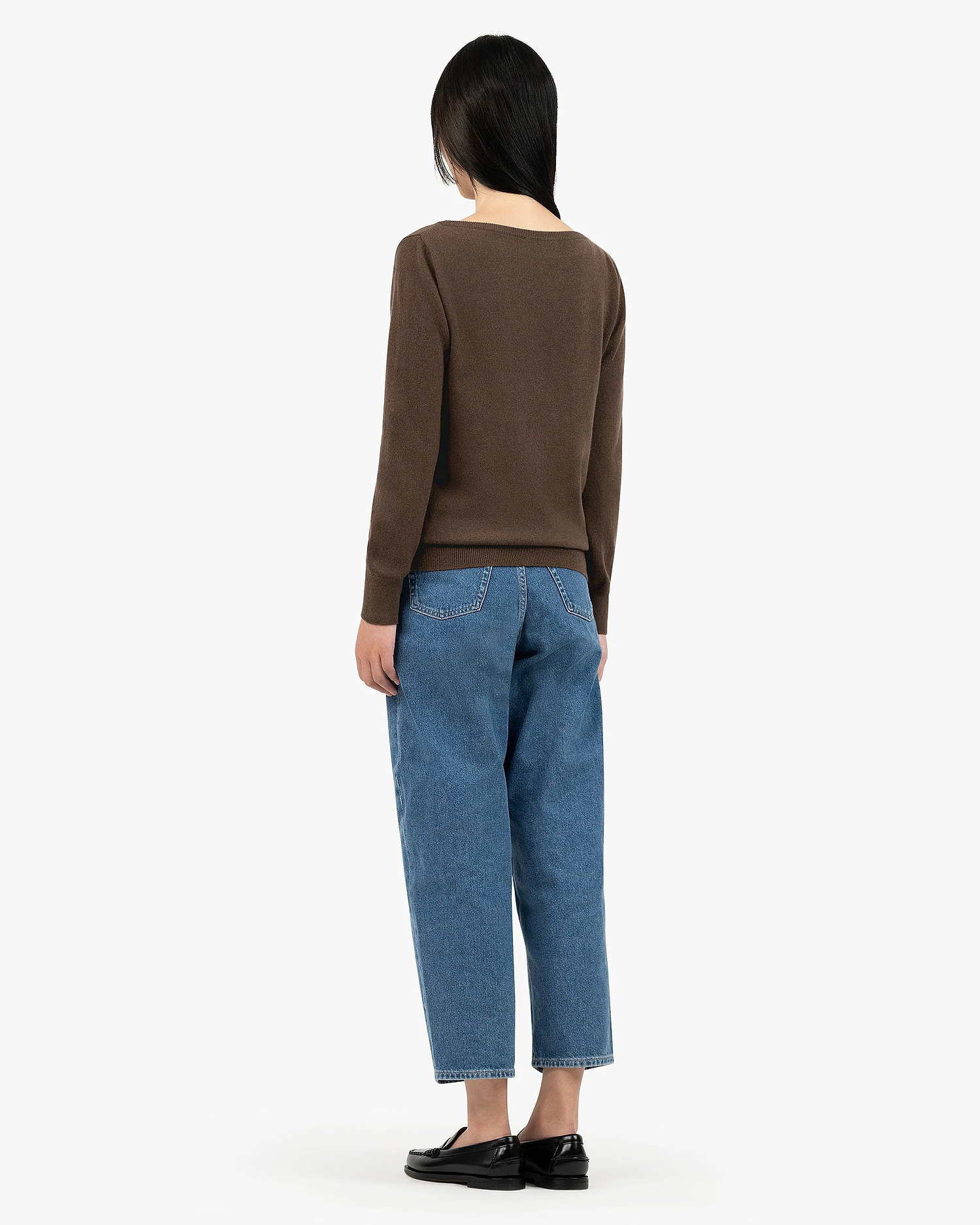 Essential Boat Neck Sweater - Brown Cashmere