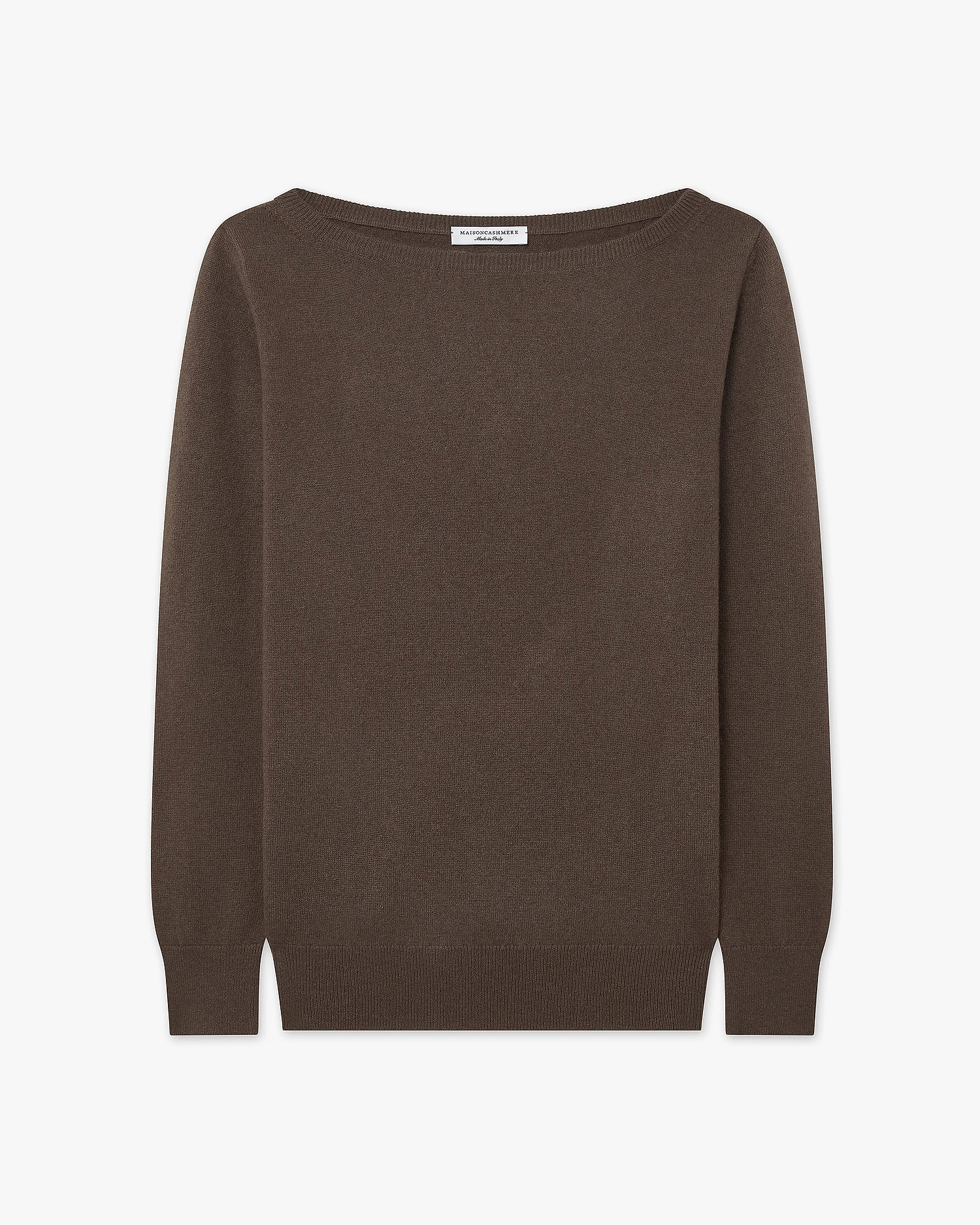 Essential Boat Neck Sweater - Brown Cashmere